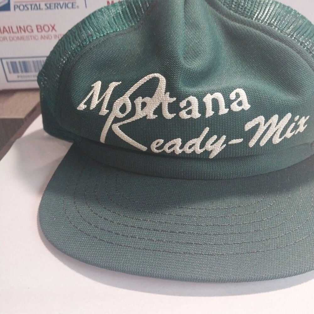 Vintage Montana Ready Mix Trucker Hat Green
